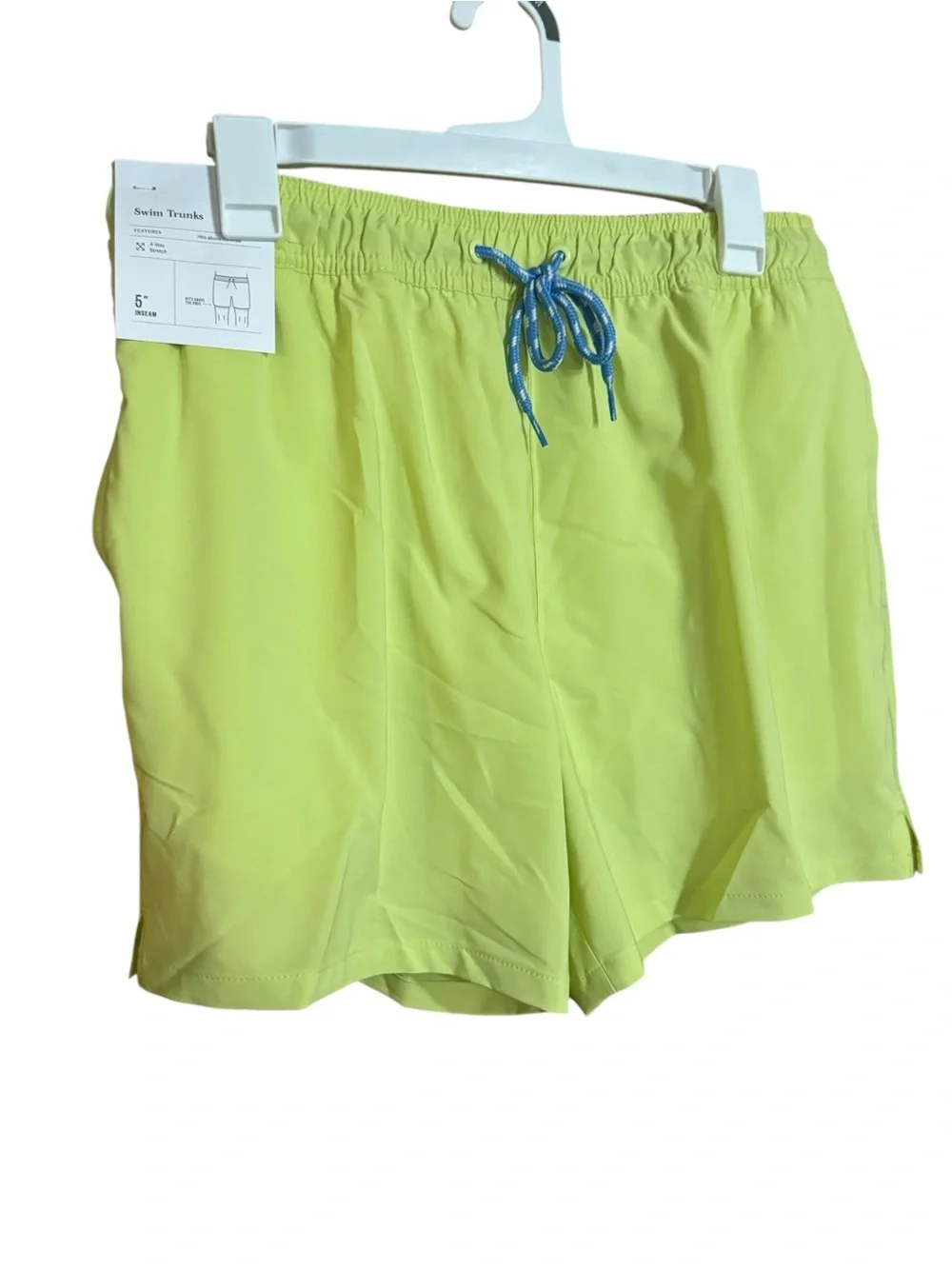Goodfellow & Co 5” Neon Green Swim Trunks With Liner NWT